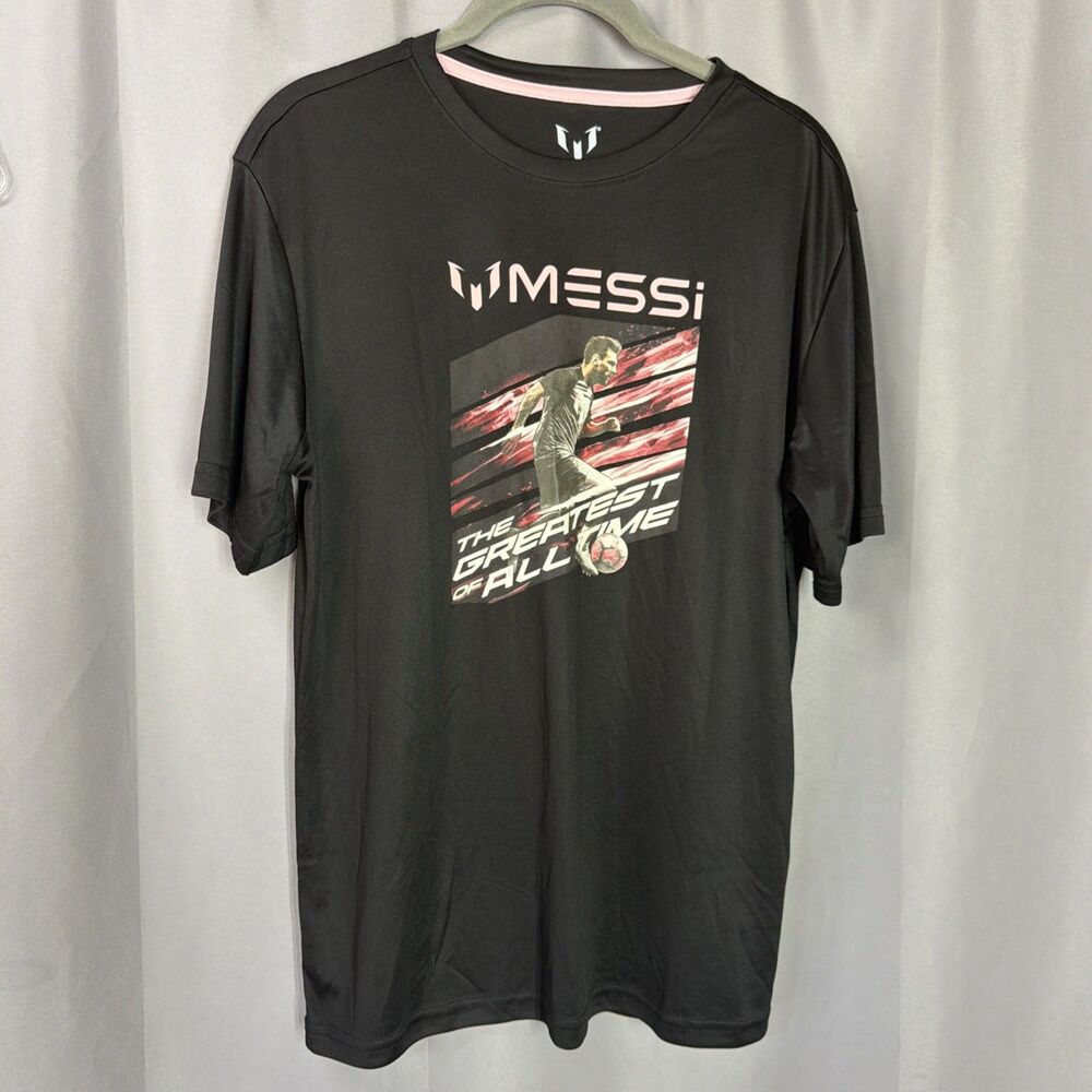 Messi collection Junior Or Kid Size XL(18) Black Shirt “The Greatest Of All Time